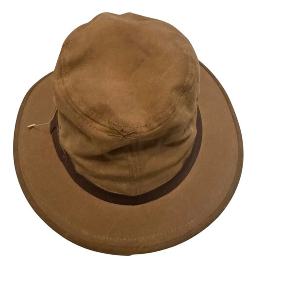 Filson Tin Cloth Hat Small Made in USA Brown Leather Band